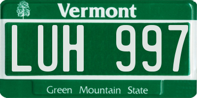 VT license plate LUH997