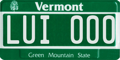 VT license plate LUI000
