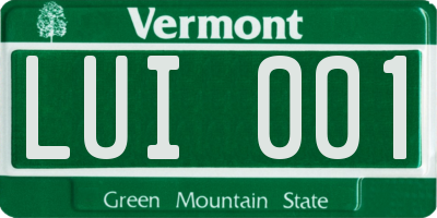 VT license plate LUI001
