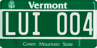 VT license plate LUI004