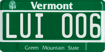 VT license plate LUI006