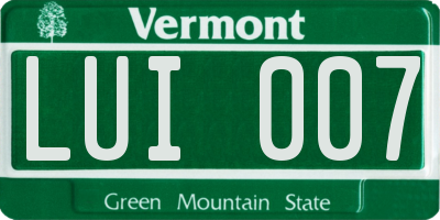 VT license plate LUI007