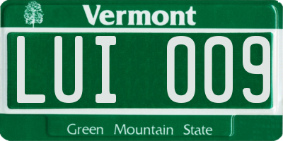 VT license plate LUI009
