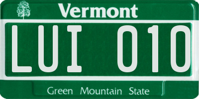 VT license plate LUI010
