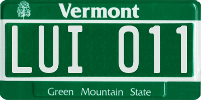 VT license plate LUI011