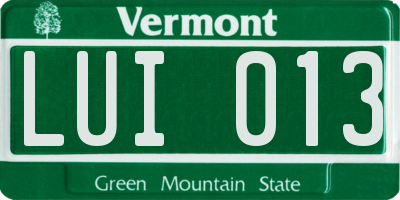 VT license plate LUI013