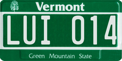 VT license plate LUI014