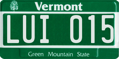 VT license plate LUI015
