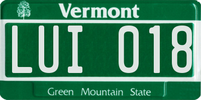 VT license plate LUI018