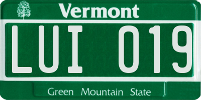 VT license plate LUI019