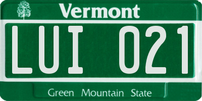 VT license plate LUI021