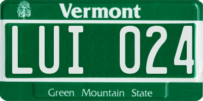 VT license plate LUI024