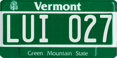 VT license plate LUI027