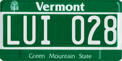 VT license plate LUI028