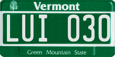 VT license plate LUI030