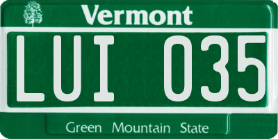 VT license plate LUI035