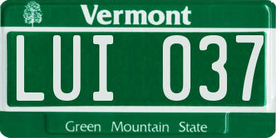 VT license plate LUI037