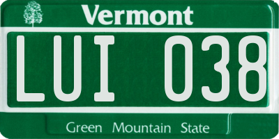 VT license plate LUI038