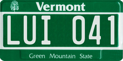 VT license plate LUI041