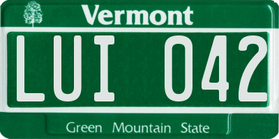 VT license plate LUI042