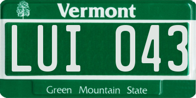 VT license plate LUI043