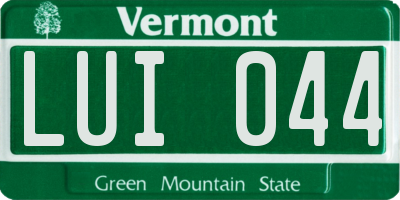VT license plate LUI044