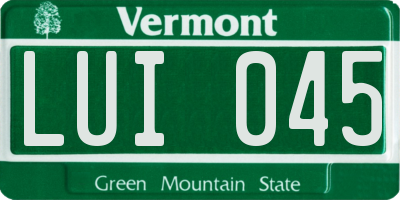 VT license plate LUI045