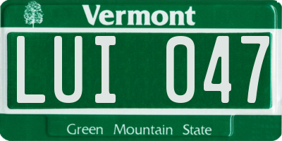 VT license plate LUI047