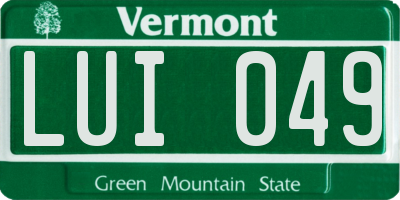 VT license plate LUI049