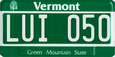 VT license plate LUI050