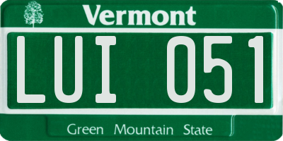 VT license plate LUI051