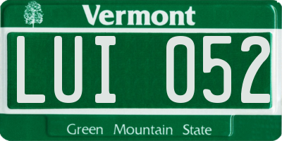 VT license plate LUI052