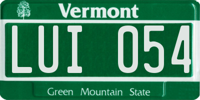 VT license plate LUI054