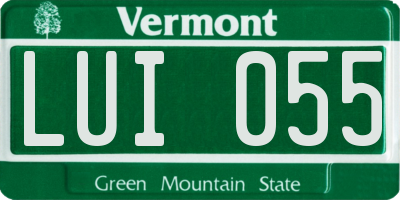 VT license plate LUI055