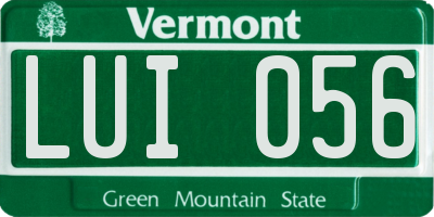 VT license plate LUI056