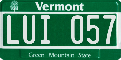 VT license plate LUI057