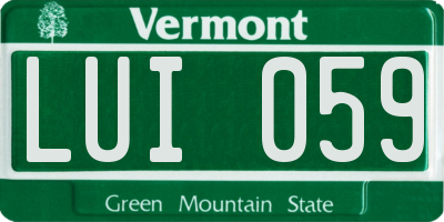 VT license plate LUI059