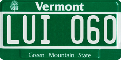 VT license plate LUI060