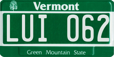 VT license plate LUI062