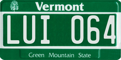 VT license plate LUI064