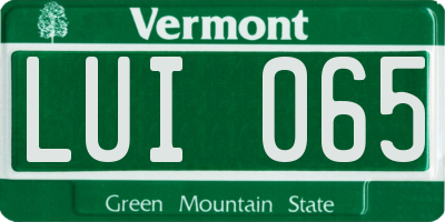 VT license plate LUI065