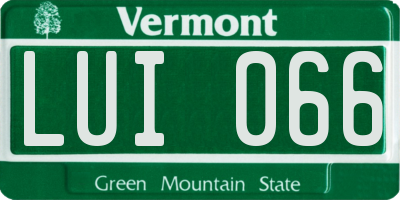 VT license plate LUI066