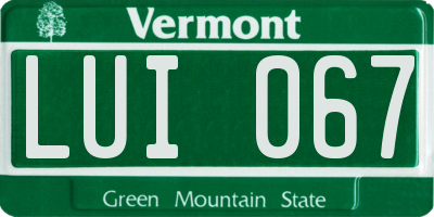 VT license plate LUI067