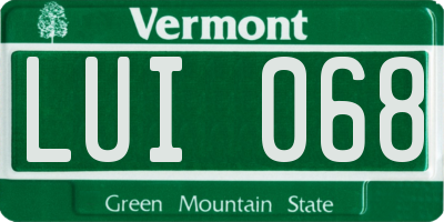 VT license plate LUI068