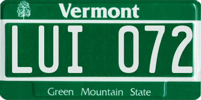 VT license plate LUI072
