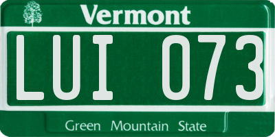 VT license plate LUI073