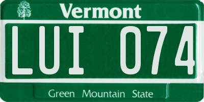 VT license plate LUI074