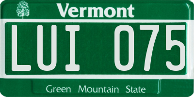 VT license plate LUI075