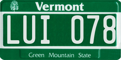 VT license plate LUI078