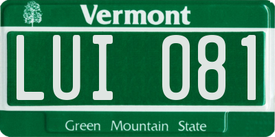 VT license plate LUI081